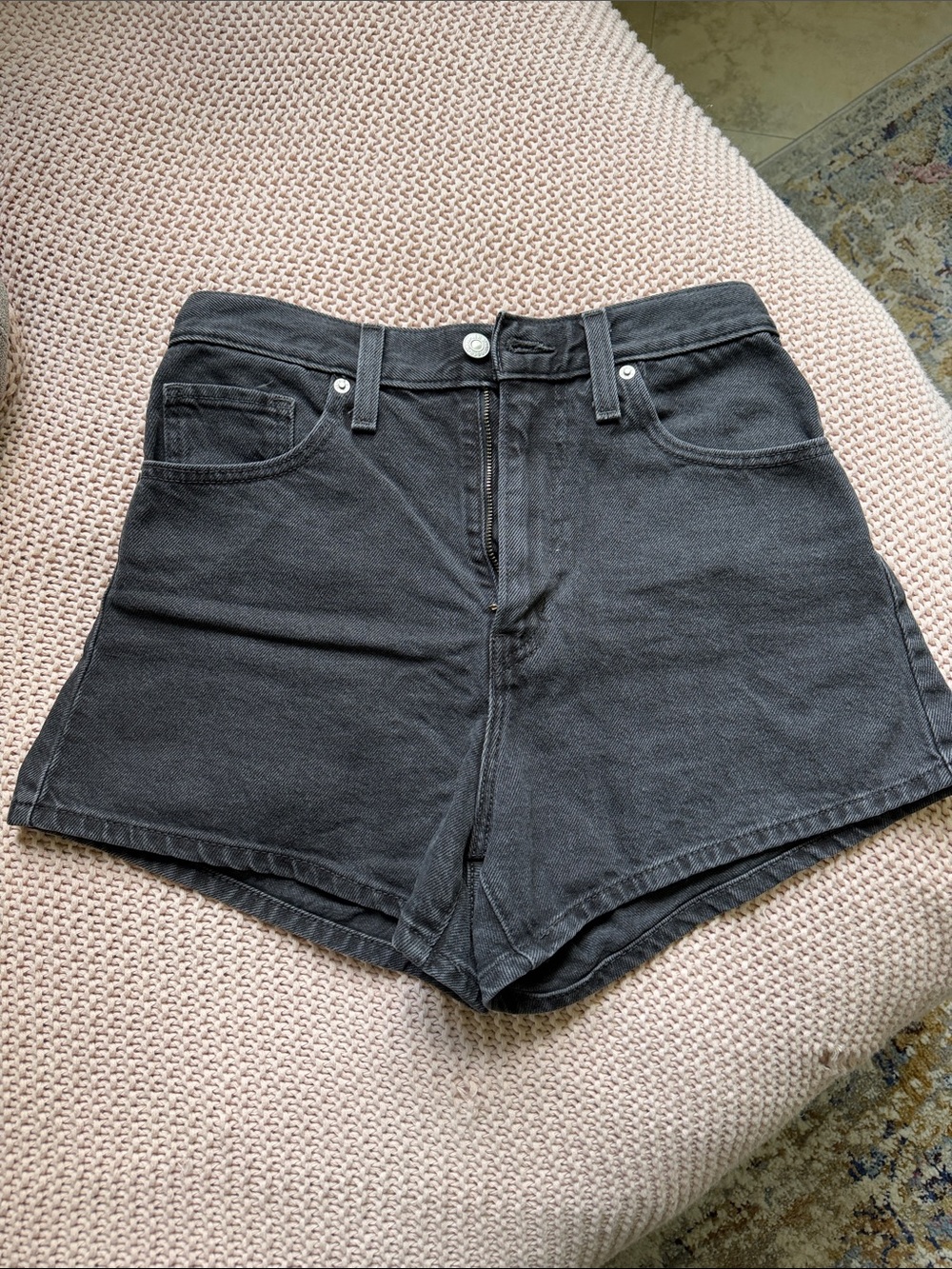 Levi's Black High-Rise Denim Shorts